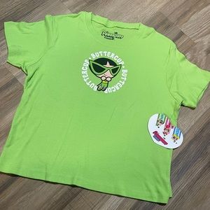 PowerPuff Girls Buttercup Crop Top Tee size Large